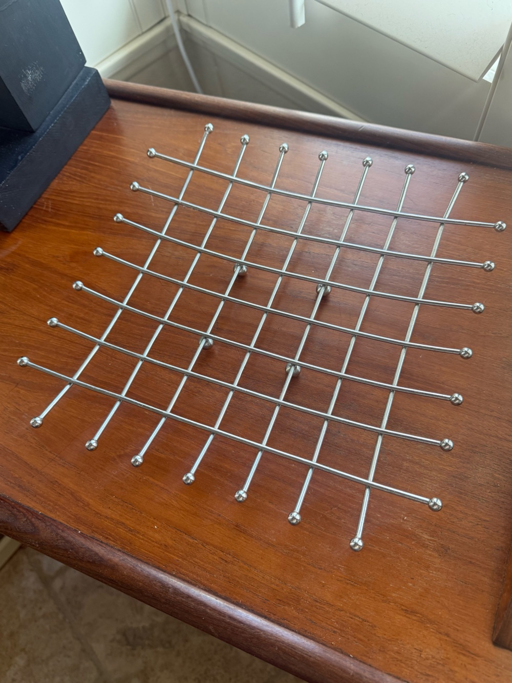 Vintage Modernist Grid Fruit Bowl